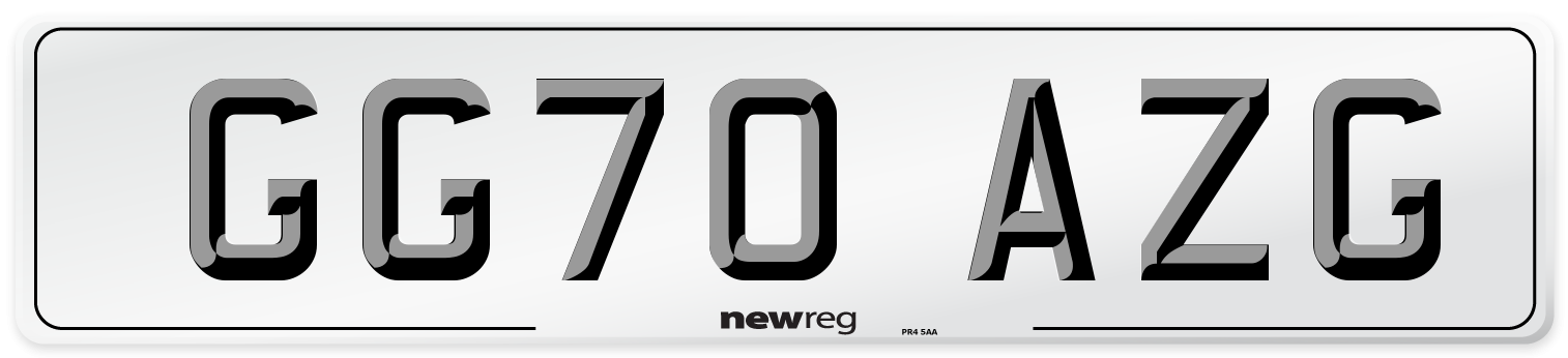 GG70 AZG Number Plate from New Reg